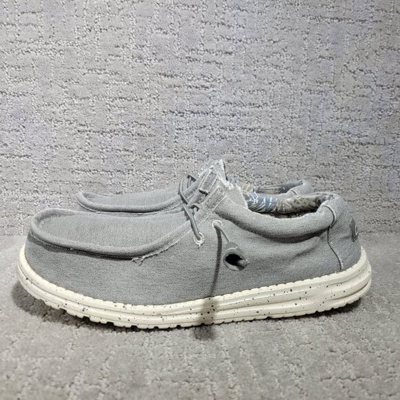 Hey Dude Men's Size US 10 Gray Wally Stretch Iron Moc Toe Moccasin Shoes - Picture 2 of 11